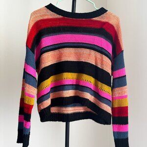 Jolt Black, Pink and Orange Striped Sweater